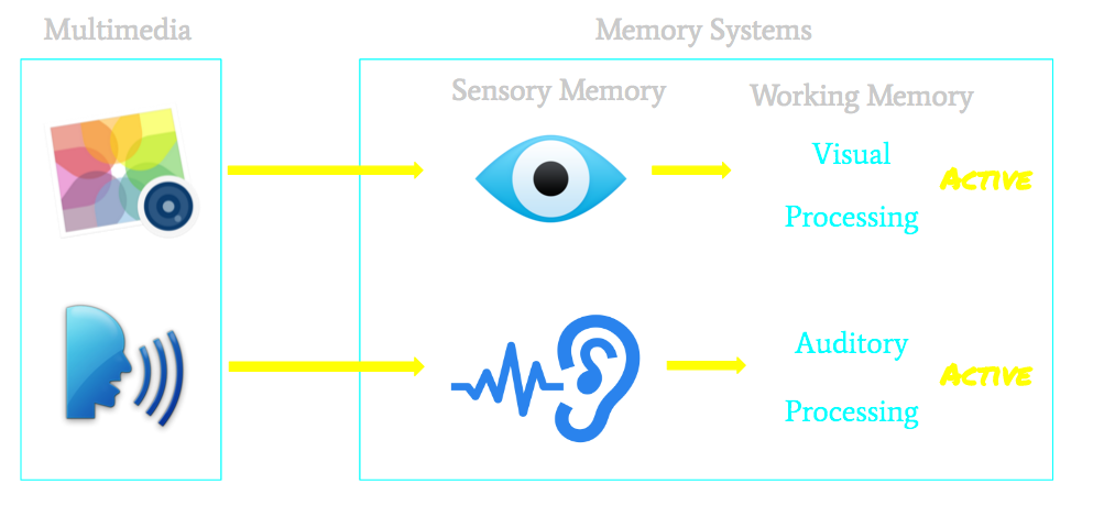 Modality effect occurs when content is provided in both visual and auditory representations